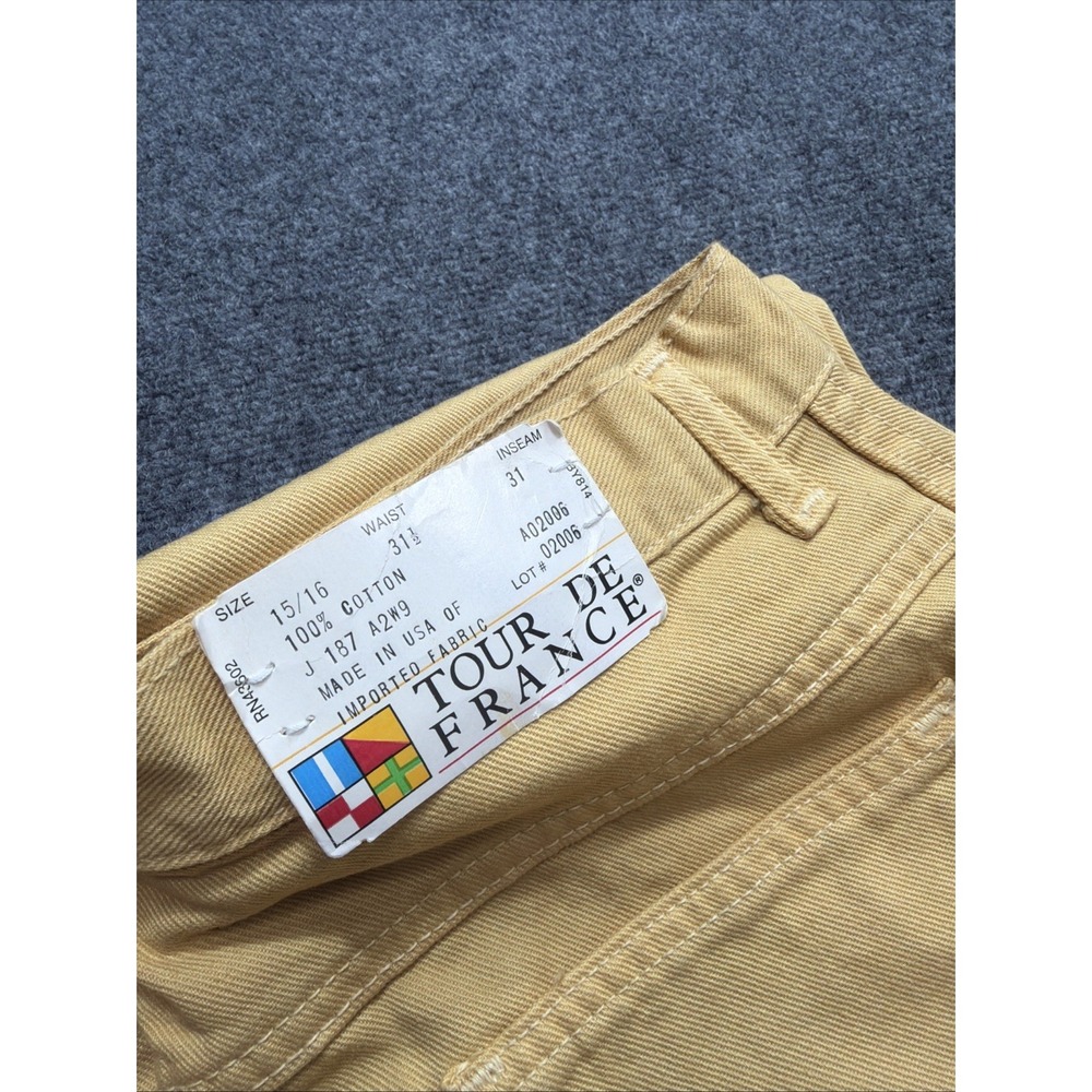 VTG 1980s Women's Jeans USA Made Gold Khaki Color High Rise TOUR DE FRANCE NEW!!